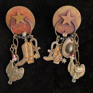 Rustic Western Star Earrings